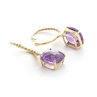 Amethyst Rococo Twist Drop Earrings 7.2ctw in 9ct Gold