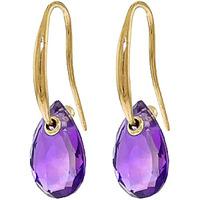 Amethyst Droplet Briolette Earrings 8.0ctw in 9ct Gold