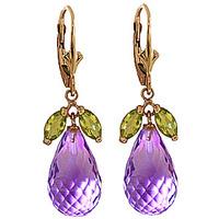 amethyst and peridot snowdrop earrings 150ctw in 9ct gold