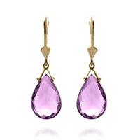 Amethyst Droplet Briolette Earrings 10.2ctw in 9ct Gold