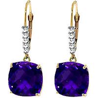 amethyst and diamond rococo drop earrings 72ctw in 9ct gold