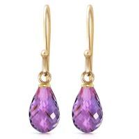 Amethyst Zeal Briolette Drop Earrings 2.7ctw in 9ct Gold