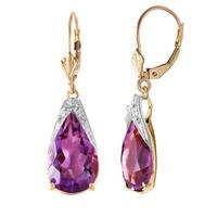 Amethyst Snowcap Drop Earrings 10.0ctw in 9ct Gold