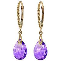 Amethyst Plait Stem Briolette Drop Earrings 6.0ctw in 9ct Gold