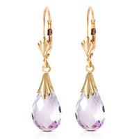 Amethyst Droplet Briolette Earrings 6.0ctw in 9ct Gold