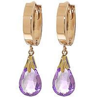 Amethyst Teardrop Briolette Earrings 6.0ctw in 9ct Gold