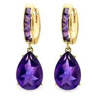 Amethyst Droplet Huggie Earrings 13.2ctw in 9ct Gold