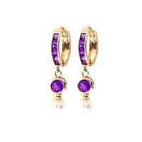 amethyst and pearl huggie earrings 415ctw in 9ct gold