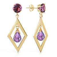 Amethyst Kite Drop Earrings 2.4ctw in 9ct Gold