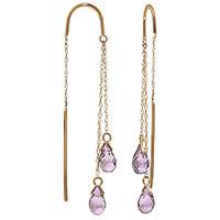 Amethyst Scintilla Briolette Earrings 2.5ctw in 9ct Gold