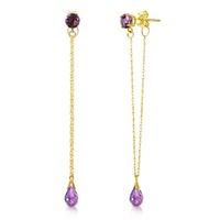 Amethyst Monte Carlo Drop Earrings 1.15ctw in 9ct Gold