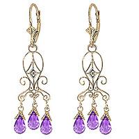 amethyst and diamond baroque drop earrings 48ctw in 9ct gold