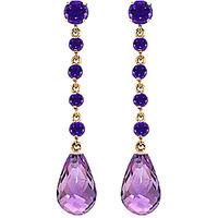 Amethyst by the Yard Drop Earrings 23.0ctw in 9ct Gold