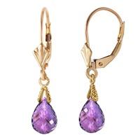 Amethyst Droplet Briolette Earrings 4.5ctw in 9ct Gold