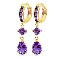 Amethyst Droplet Huggie Earrings 5.62ctw in 9ct Gold