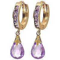 Amethyst Droplet Huggie Earrings 6.85ctw in 9ct Gold