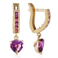 Amethyst V-Shape Hoop Earrings 0.85ctw in 9ct Gold