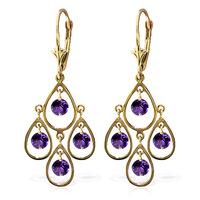 Amethyst Quadruplo Milan Drop Earrings 2.4ctw in 9ct Gold