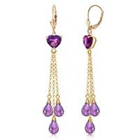 Amethyst Vestige Heart Drop Earrings 9.5ctw in 9ct Gold