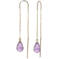 Amethyst Scintilla Briolette Earrings 4.5ctw in 9ct Gold