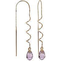 Amethyst Spiral Scintilla Briolette Earrings 3.3ctw in 9ct Gold