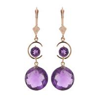 Amethyst Drop Earrings 11.6ctw in 9ct Rose Gold