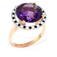 Amethyst and Diamond Halo Ring 6.0ct in 9ct Rose Gold