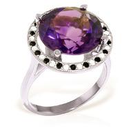 Amethyst and Diamond Halo Ring 6.0ct in 9ct White Gold