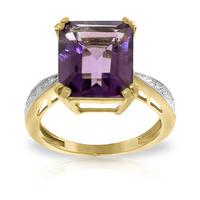 Amethyst and Diamond Ring 5.6ct in 9ct Gold