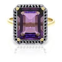 Amethyst and Diamond Halo Ring 5.6ct in 9ct Gold