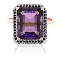 Amethyst and Diamond Halo Ring 5.6ct in 9ct Rose Gold