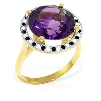 Amethyst and Diamond Halo Ring 6.0ct in 9ct Gold