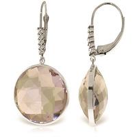 Amethyst and Diamond Drop Earrings 36.0ctw in 9ct White Gold