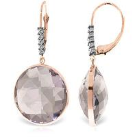 Amethyst and Diamond Drop Earrings 36.0ctw in 9ct Rose Gold