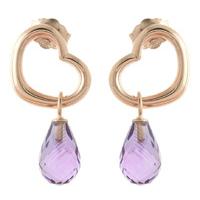 Amethyst Stud Earrings 4.5ctw in 9ct Rose Gold