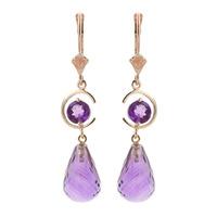 Amethyst Briolette Drop Earrings 11.0ctw in 9ct Rose Gold