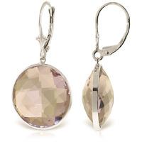 amethyst drop earrings 360ctw in 9ct white gold