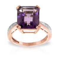 amethyst and diamond ring 56ct in 9ct rose gold