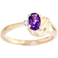 Amethyst and Diamond Ring 0.45ct in 9ct Gold