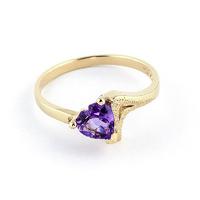 Amethyst Devotion Heart Ring 0.75ct in 9ct Gold