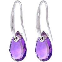 Amethyst Droplet Briolette Earrings 8.0ctw in 9ct White Gold