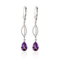 Amethyst Sceptre Drop Earrings 3.0ctw in 9ct White Gold