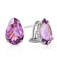 Amethyst Droplet Stud Earrings 10.0ctw in 9ct White Gold