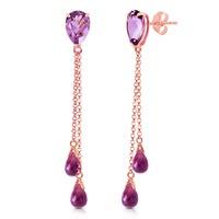 Amethyst Droplet Earrings 7.5ctw in 9ct Rose Gold