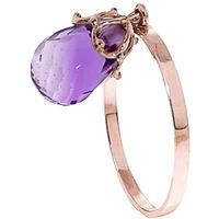 Amethyst Crown Briolette Ring 3.0ct in 9ct Rose Gold