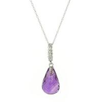 Amethyst and Diamond Pendant Necklace 5.0ct in 9ct White Gold