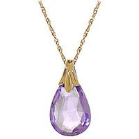 Amethyst Dewdrop Briolette Pendant Necklace 3.0ct in 9ct Gold