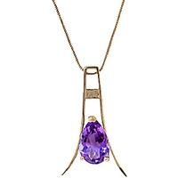 Amethyst Eiffel Pendant Necklace 1.5ct in 9ct Gold