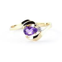 Amethyst and Diamond Flare Ring 0.5ct in 9ct Gold