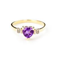 Amethyst and Diamond Ring 0.95ct in 9ct Gold